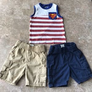 Lot of 3 Boys 4T shorts and Tank Top